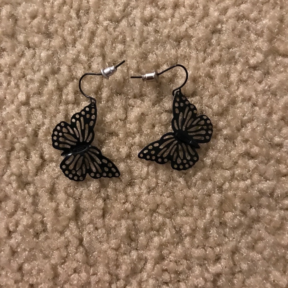 black butterfly earrings
